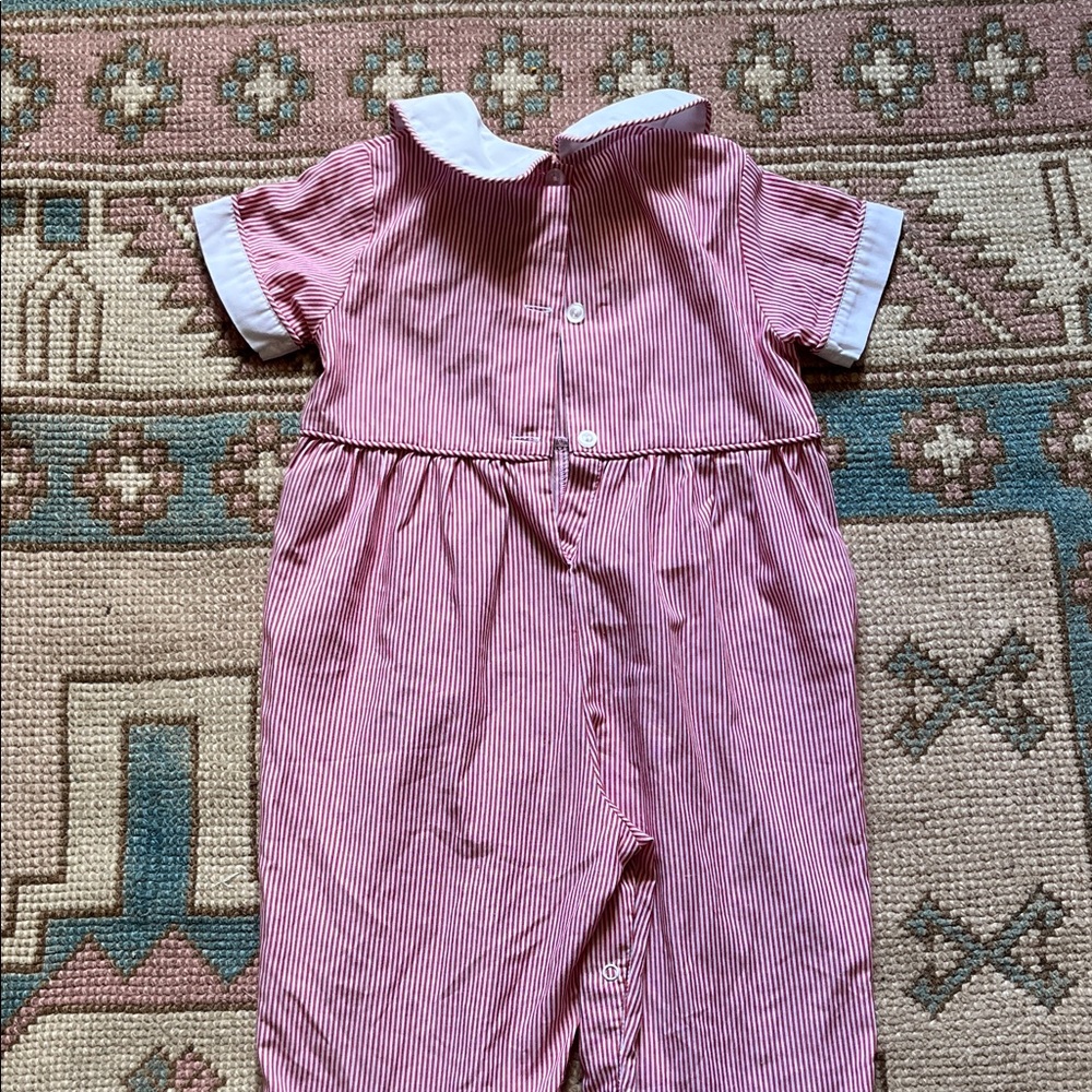 Banana Split Red and White Striped Romper with Peter Pan Collar - size 24 mos - Picture 5 of 6